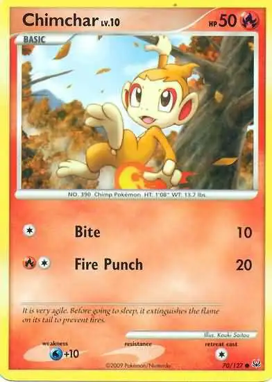 Pokemon Platinum Common Chimchar #70