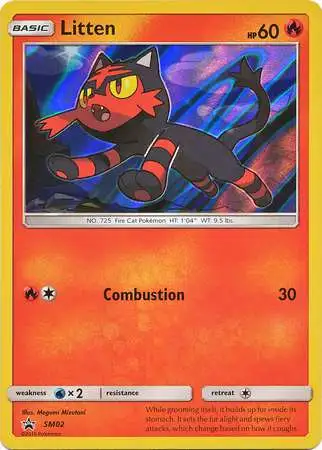 Pokemon Sun & Moon Promo Holo Rare Litten SM02 [Lightly Played]