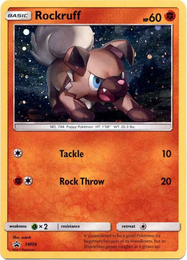 Pokemon Sun & Moon Promo Holo Rare Rockruff SM06