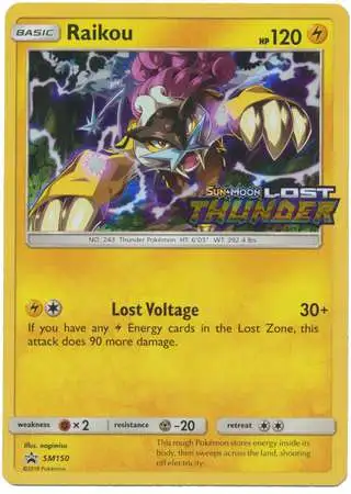 Pokemon Trading Card Game Sun & Moon Lost Thunder Holo Rare Raikou SM150 [Lost Thunder Pre-Release]