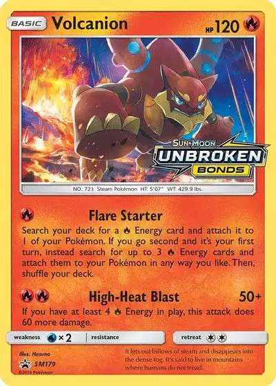 Pokemon Trading Card Game Sun & Moon Unbroken Bonds Holo Rare Volcanion SM179 [Unbroken Bonds Prerelease]