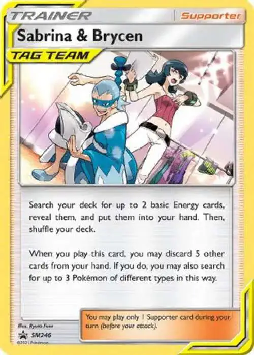 Pokemon Sun & Moon Promo Ultra Rare Sabrina & Brycen SM246