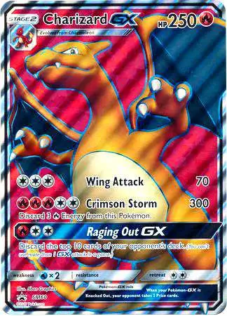 Pokemon Sun & Moon Promo Rare Charizard GX SM60 [Full Art, Oversized] [Moderately Played]