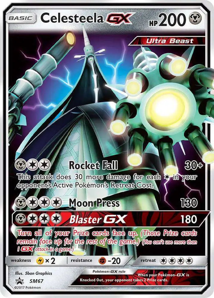 Pokemon Sun Moon Promo Single Card Holo Rare Celesteela GX SM67