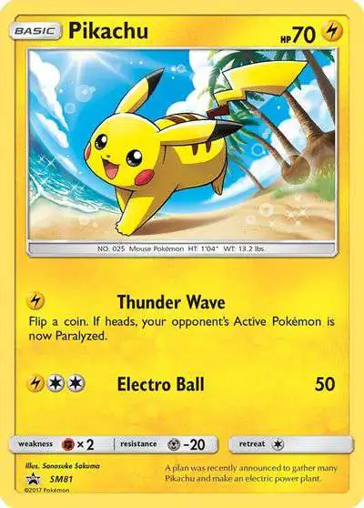 Pokemon Sun & Moon Promo Holo Rare Pikachu SM81