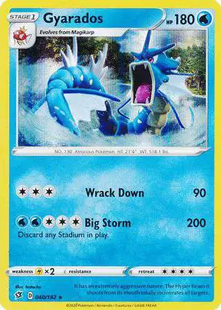 Pokemon Trading Card Game Sword & Shield Rebel Clash Rare Holo Gyarados #40