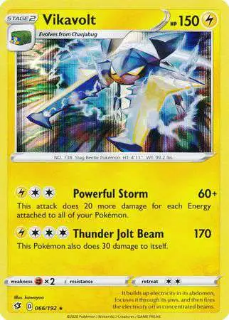 Pokemon Trading Card Game Sword & Shield Rebel Clash Rare Holo Vikavolt #66