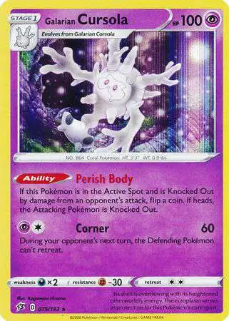 Pokemon Trading Card Game Sword & Shield Rebel Clash Rare Holo Galarian Cursola #79