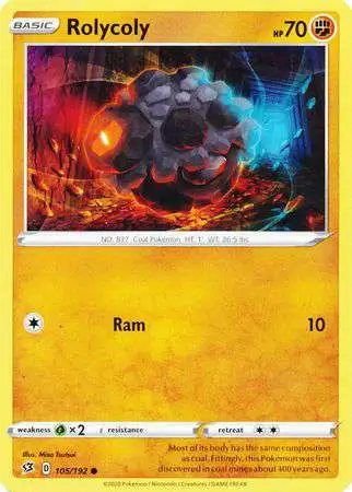 Pokemon Trading Card Game Sword & Shield Rebel Clash Common Rolycoly #105