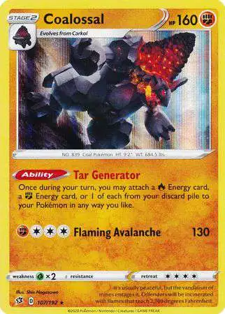 Pokemon Trading Card Game Sword & Shield Rebel Clash Rare Holo Coalossal #107