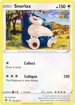 Pokemon Trading Card Game Sword & Shield Rebel Clash Rare Snorlax #141