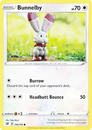 Pokemon Trading Card Game Sword & Shield Rebel Clash Common Bunnelby #146