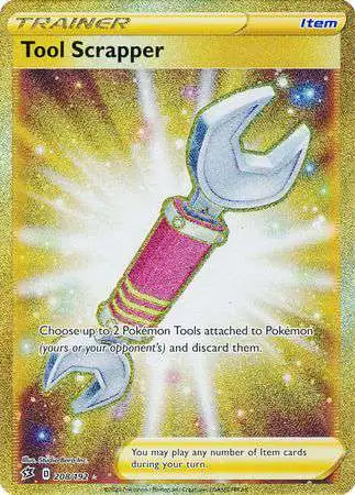 Pokemon Trading Card Game Sword & Shield Rebel Clash Secret Rare Tool Scrapper #208