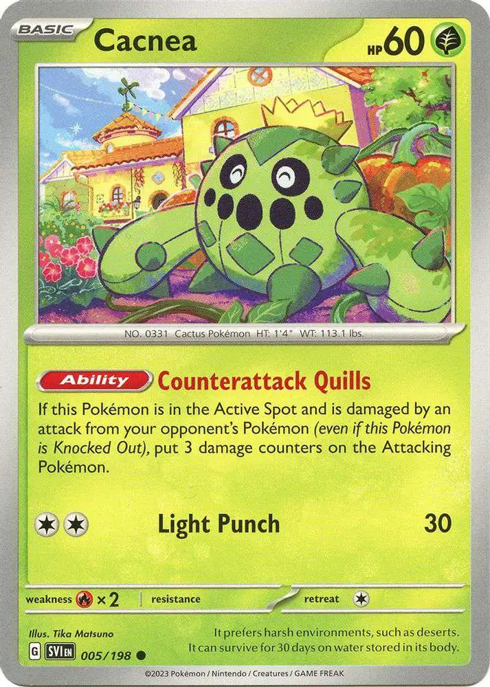 Pokemon Scarlet & Violet Base Set Common Cacnea #5