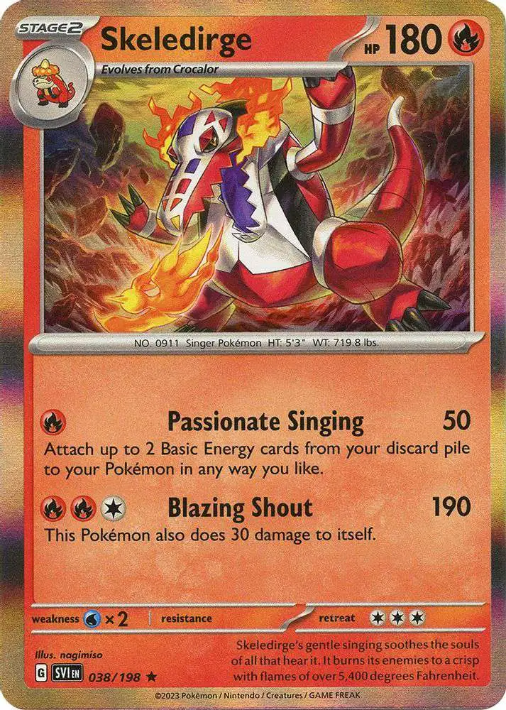 Pokemon Scarlet & Violet Base Set Holo Rare Skeledirge #38