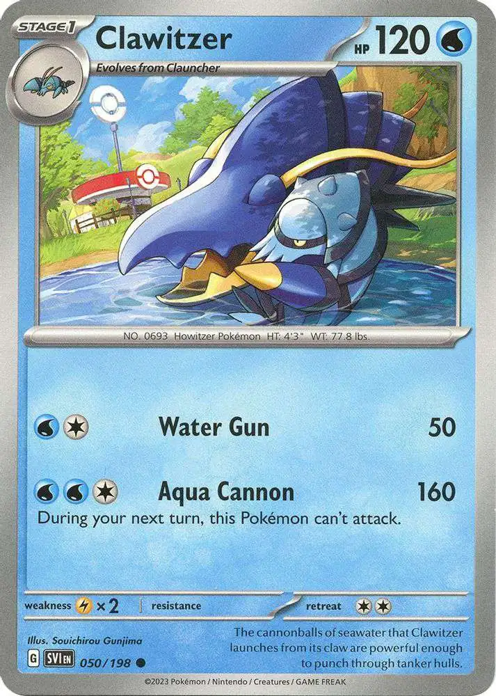 Pokemon Scarlet & Violet Base Set Common Clawitzer #50