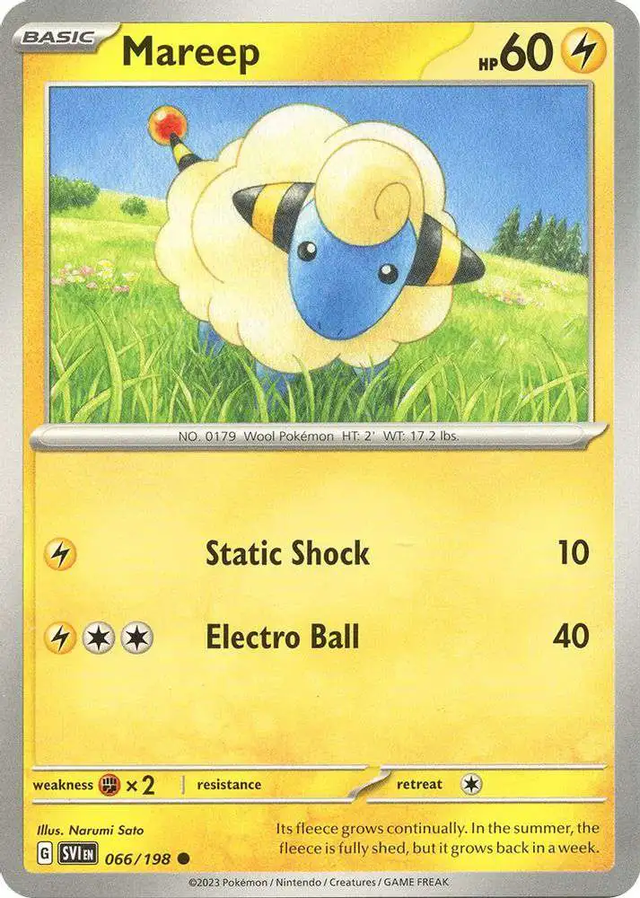 Pokemon Scarlet & Violet Base Set Common Mareep #66
