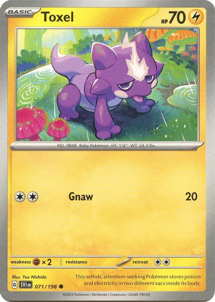 Pokemon Scarlet Violet Base Set Single Card Common Toxel 71 - ToyWiz