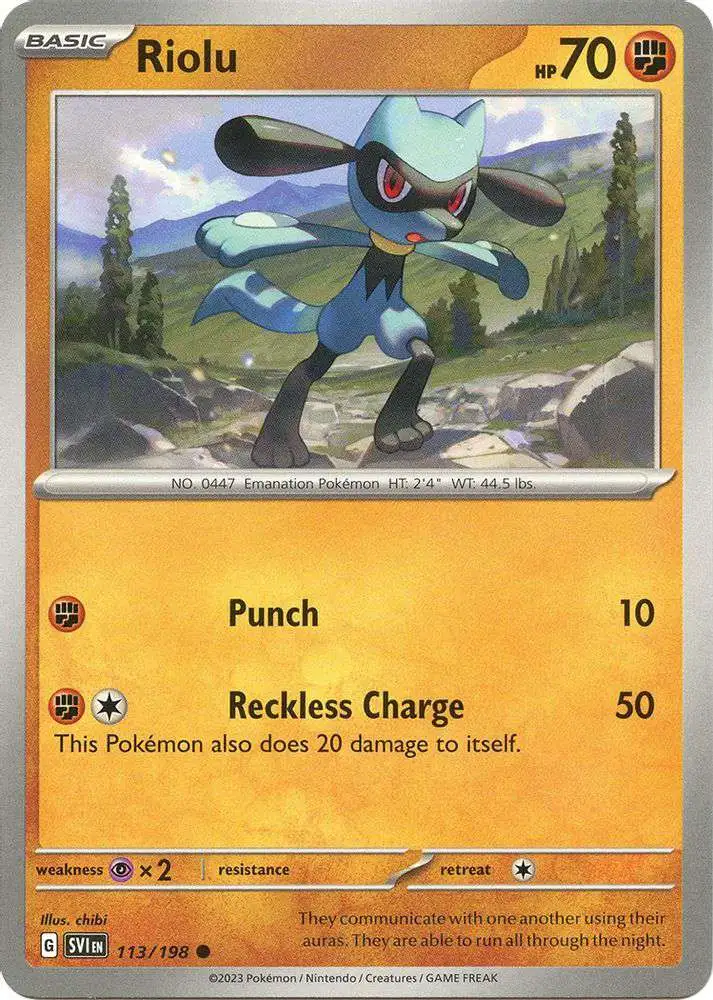 Pokemon Scarlet & Violet Base Set Common Riolu #113