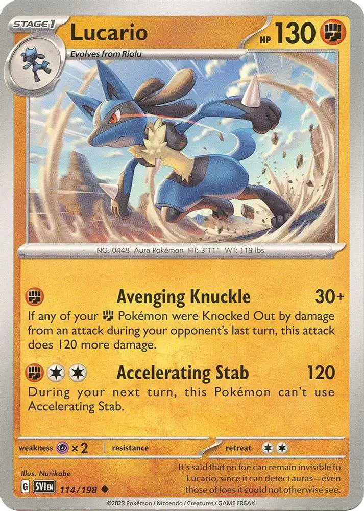 Pokemon Scarlet & Violet Base Set Uncommon Lucario #114