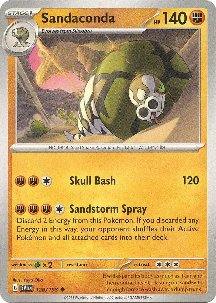 Pokemon Scarlet Violet Base Set Single Card Uncommon Sandaconda 120 - ToyWiz