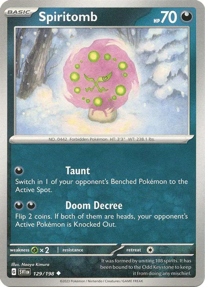 Pokemon TCG Scarlet and Violet Spiritomb # 129 Base Set Uncommon