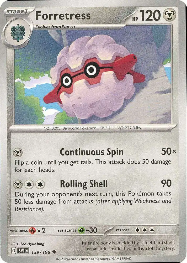 Pokemon Scarlet Violet Base Set Single Card Uncommon Forretress 139 - ToyWiz Pokemon Scarlet Violet Base Set Single Card Uncommon Forretress 139 - ToyWiz