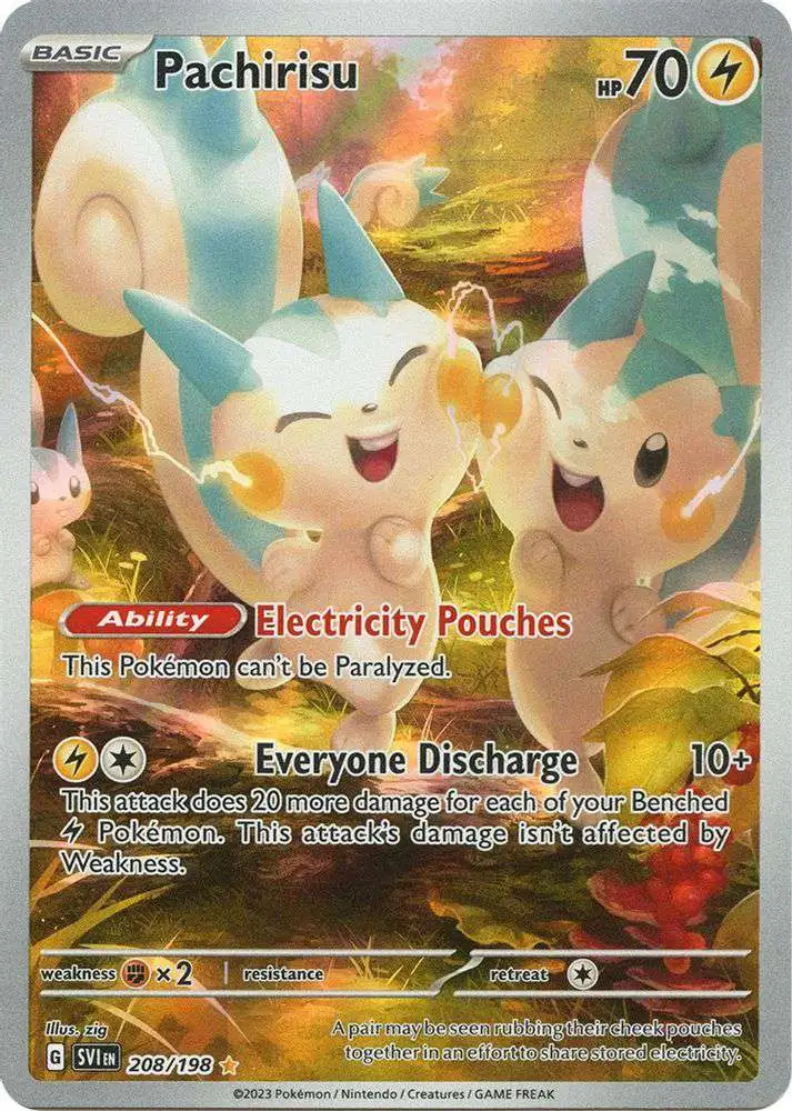 Pokemon Scarlet & Violet Base Set Illustration Rare Pachirisu #208 [Illustration Rare]