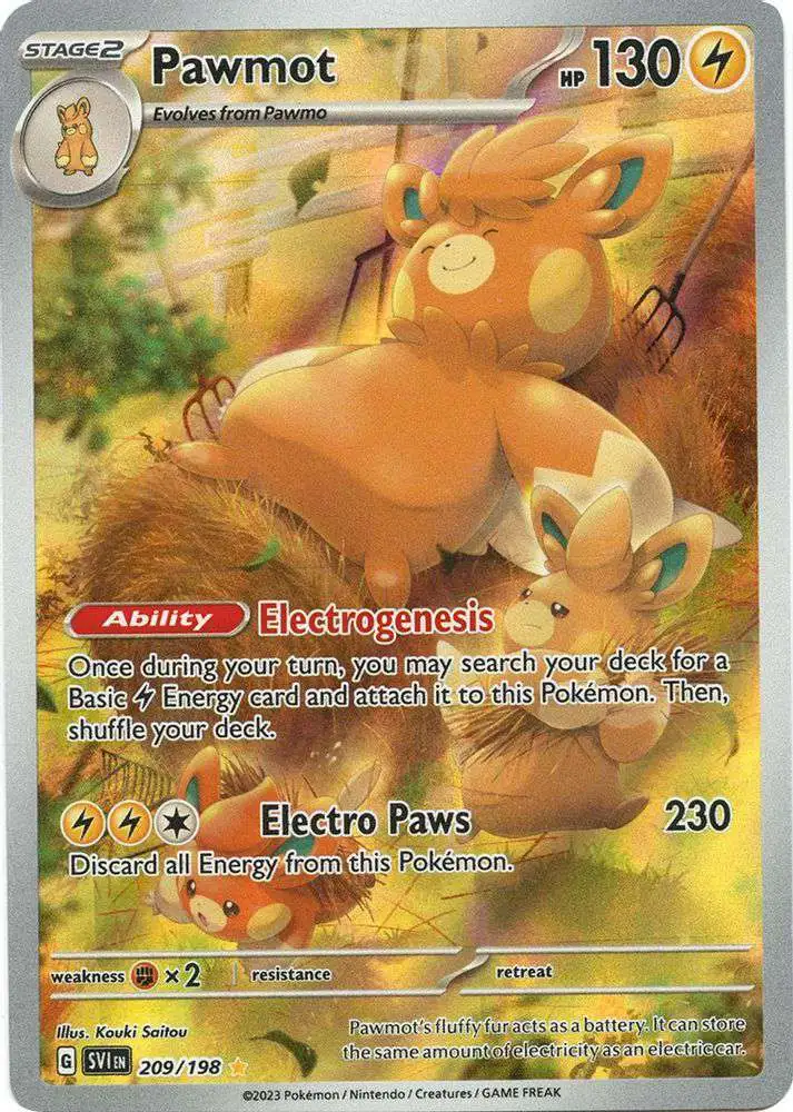 Pokemon Scarlet & Violet Base Set Illustration Rare Pawmot #209 [Illustration Rare]