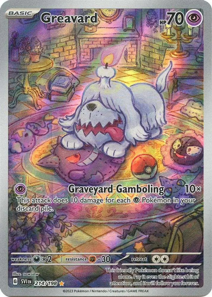 Pokemon Scarlet & Violet Base Set Illustration Rare Greavard #214 [Illustration Rare]