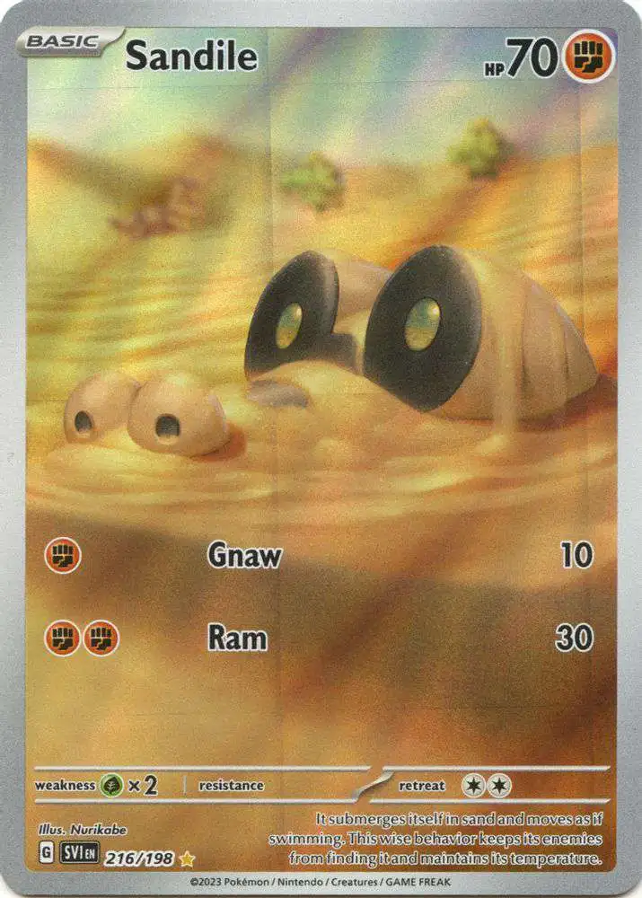 Pokemon Scarlet & Violet Base Set Illustration Rare Sandile #216 [Illustration Rare]