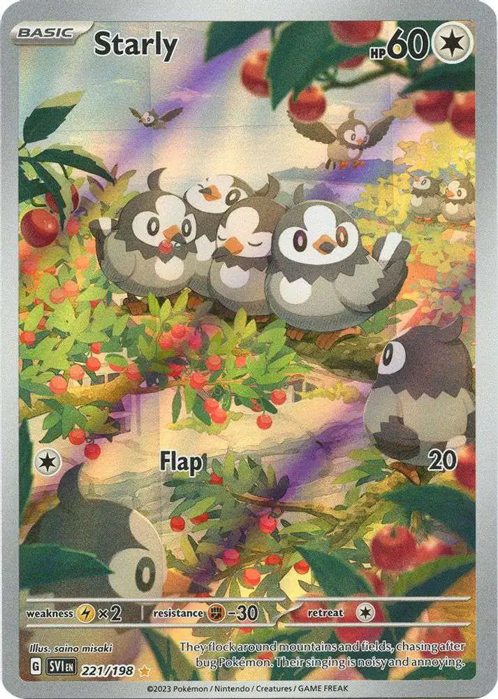 Pokemon Scarlet Violet Base Set Single Card Illustration Rare Starly