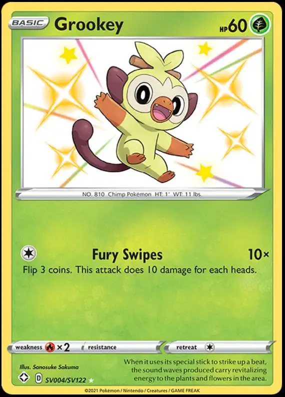 Pokemon Shining Fates Shiny Rare Grookey SV004