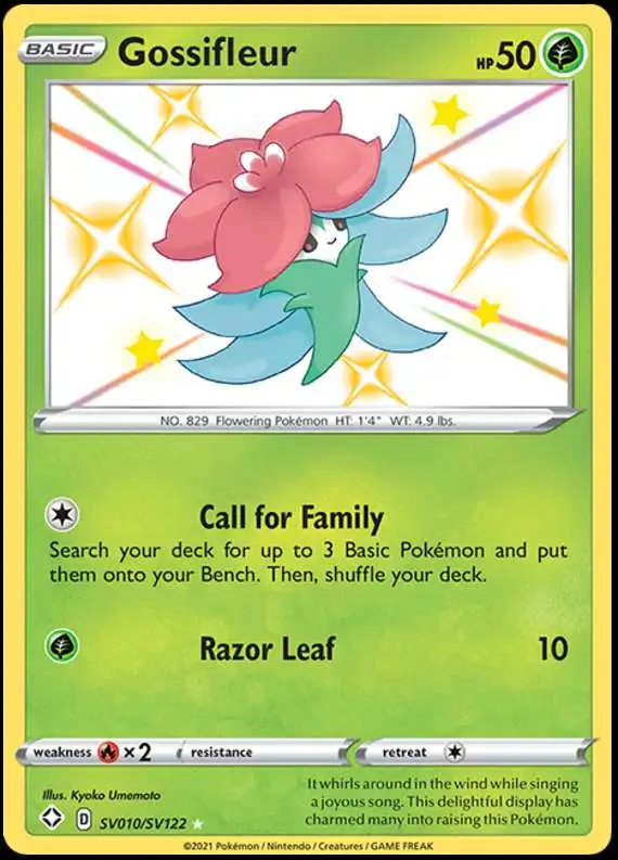 Pokemon Shining Fates Shiny Rare Gossifleur SV010