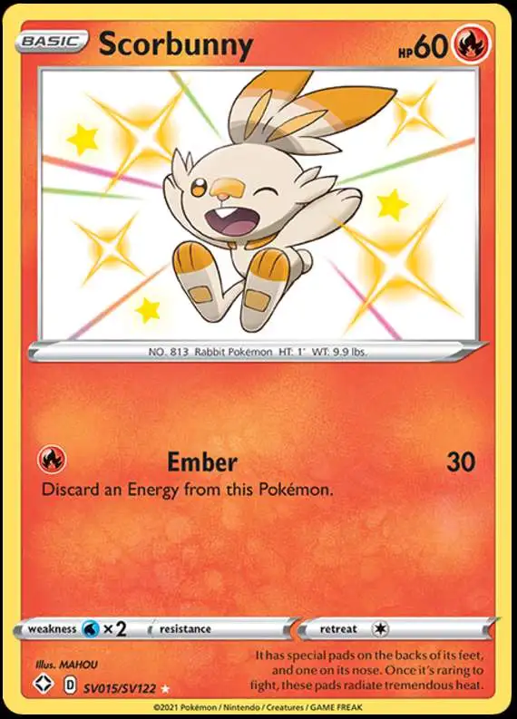 Pokemon Shining Fates Shiny Rare Scorbunny SV015