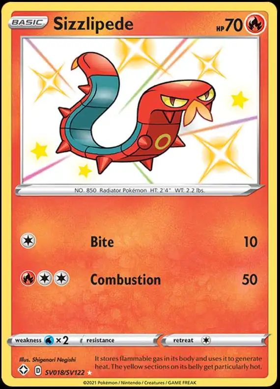 Pokemon Shining Fates Single Card Shiny Rare Sizzlipede