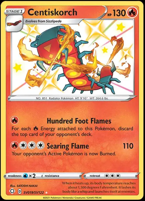 Pokemon Shining Fates Shiny Rare Centiskorch SV019