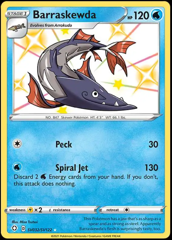 Pokemon Shining Fates Shiny Rare Barraskewda SV032