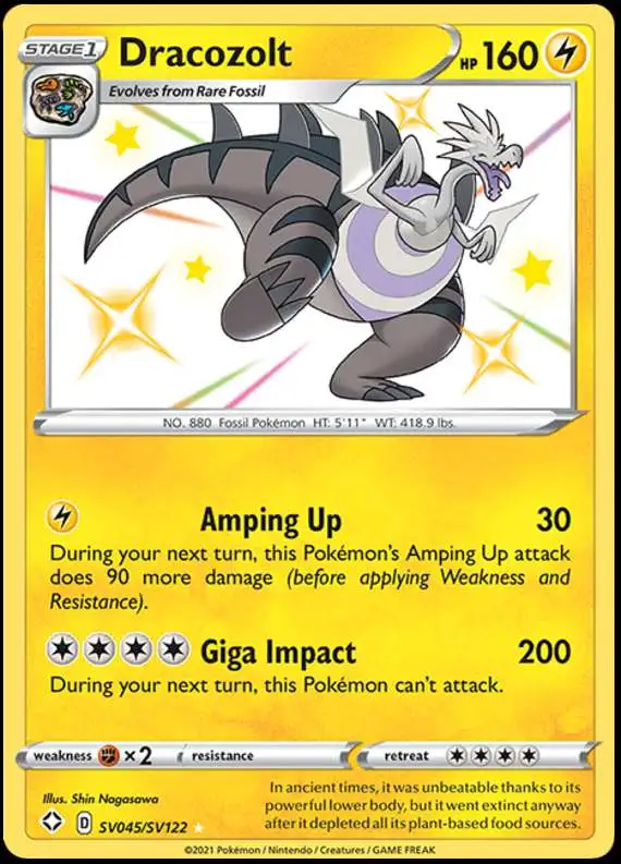 Pokemon Shining Fates Shiny Rare Dracozolt SV045