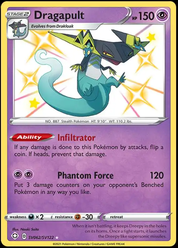 Pokemon Shining Fates Shiny Rare Dragapult SV062