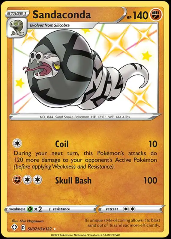 Pokemon Shining Fates Shiny Rare Sandaconda SV071