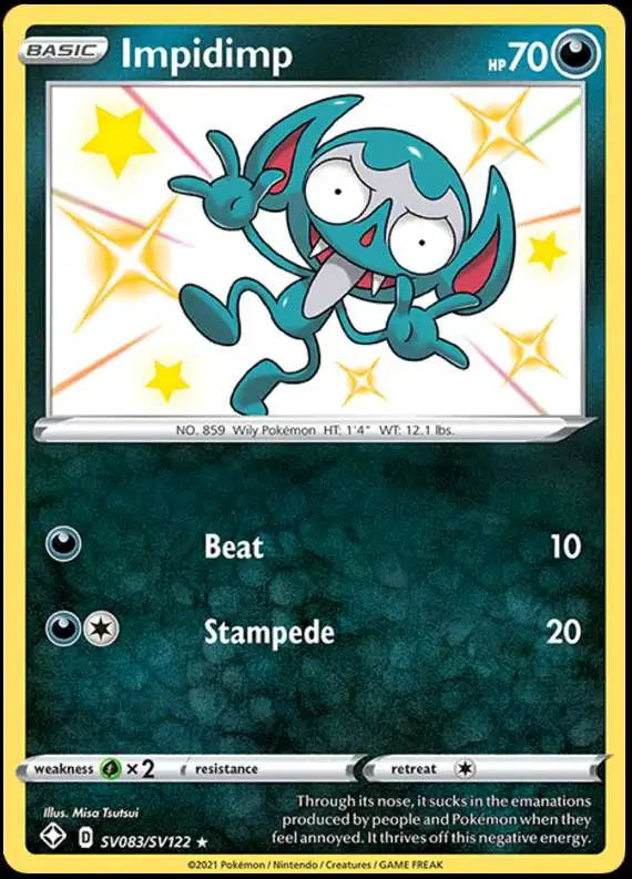 Pokemon Shining Fates Shiny Rare Impidimp SV083