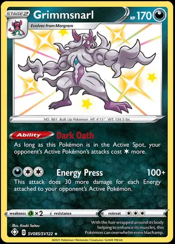 Pokemon Shining Fates Shiny Rare Grimmsnarl SV085