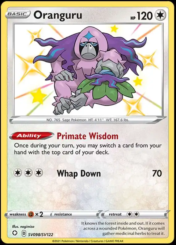 Pokemon Shining Fates Shiny Rare Oranguru SV098