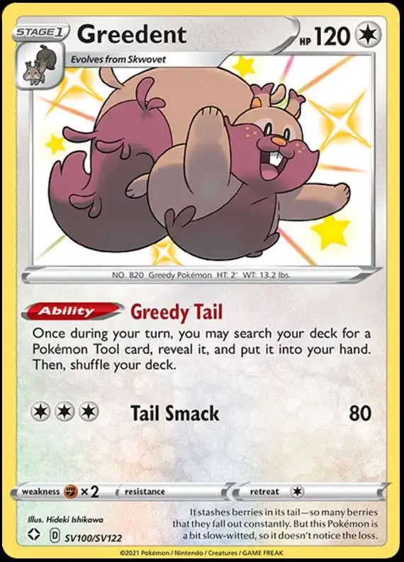 Pokemon Shining Fates Shiny Rare Greedent SV100