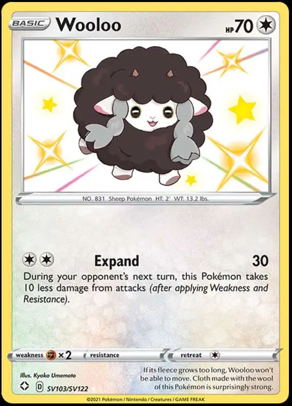 Pokemon Shining Fates Shiny Rare Wooloo SV103