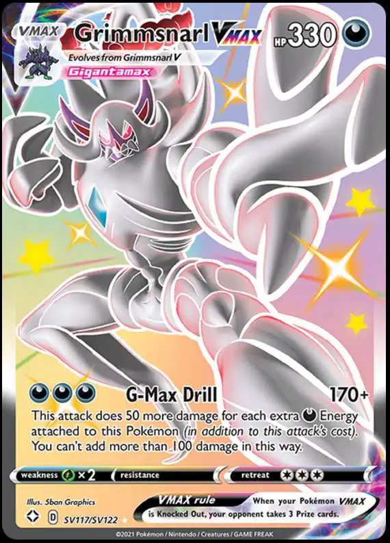 Pokemon Shining Fates Shiny Rare Grimmsnarl VMAX SV117