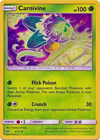 Pokemon Trading Card Game Shining Legends Single Card Uncommon Carnivine 6 Heavily Played - ToyWiz Pokemon Trading Card Game Shining Legends Single Card Uncommon Carnivine 6 Heavily Played - ToyWiz
