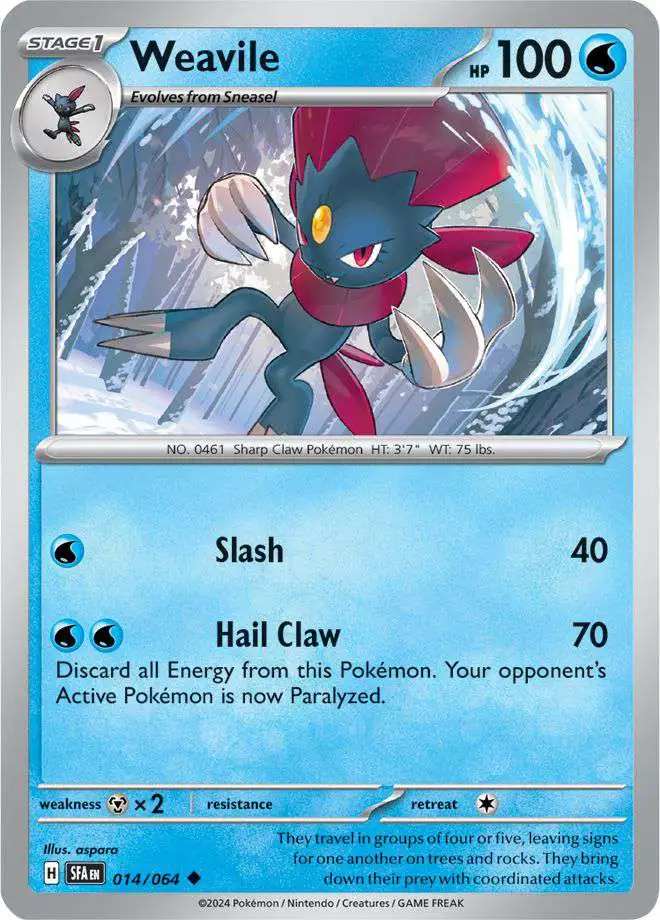 Pokemon Trading Card Game Shrouded Fable Uncommon Weavile #14
