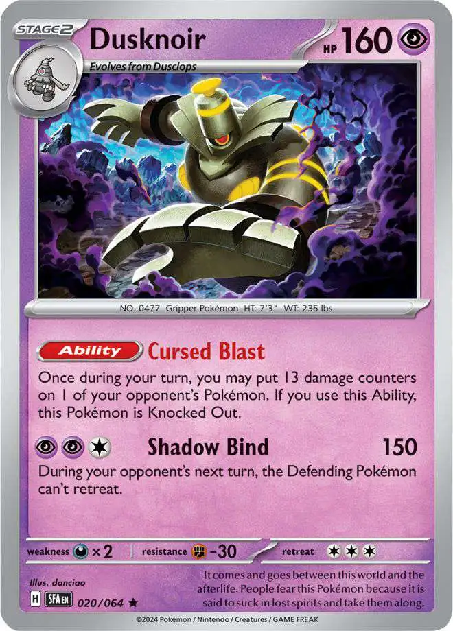 Pokemon Trading Card Game Shrouded Fable Rare Dusknoir #20